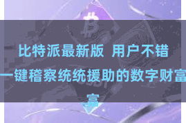 比特派最新版 用户不错一键稽察统统援助的数字财富