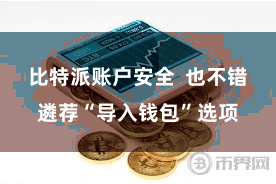 比特派账户安全  也不错遴荐“导入钱包”选项