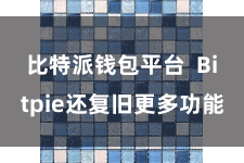 比特派钱包平台  Bitpie还复旧更多功能