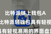 比特派链上钱包App  比特派轻钱包具有轻视易用的界面盘算推算