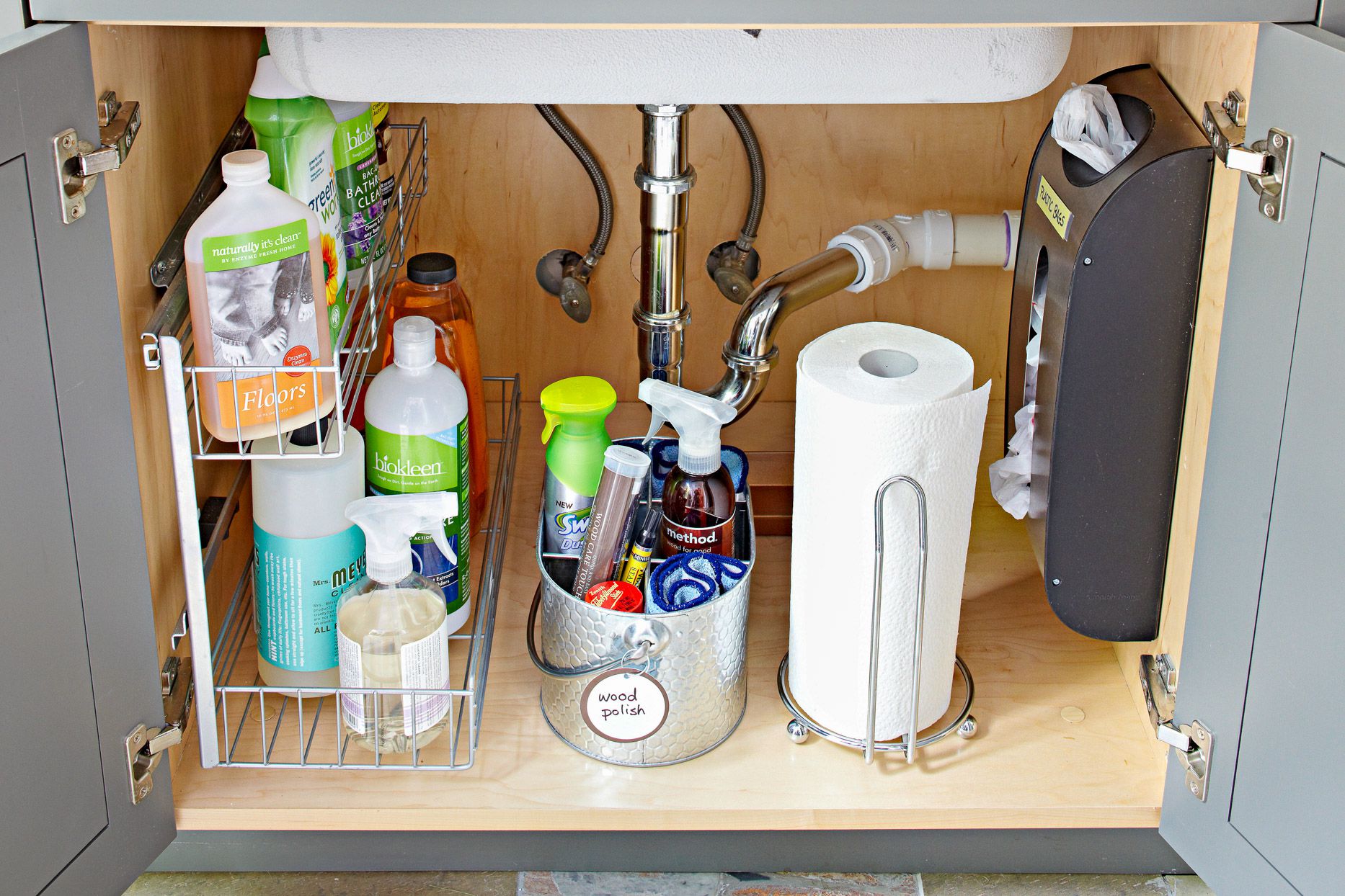 How to Organize Under Kitchen Sink