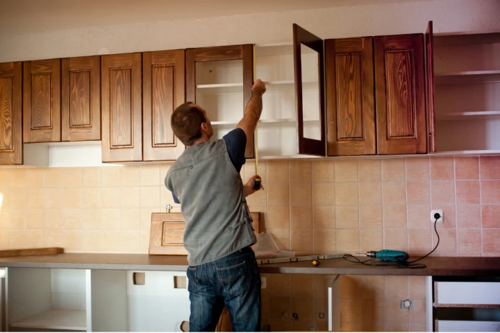 how to clean sticky wood kitchen cabinets